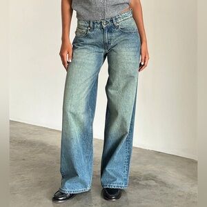 NWOT Motel Extra Wide Low Rise Jeans in Sea Green